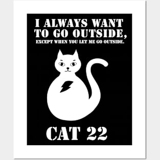 Cat 22 (white cat) Posters and Art